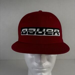 Bauer Hat Mens OSFM New Era 9FIFTY Snapback Red Cotton Hockey Sportswear